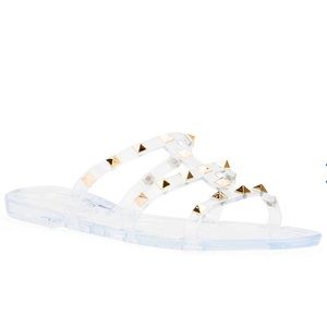 Olivia Miller Milos CLEAR Jelly Studded Sandal